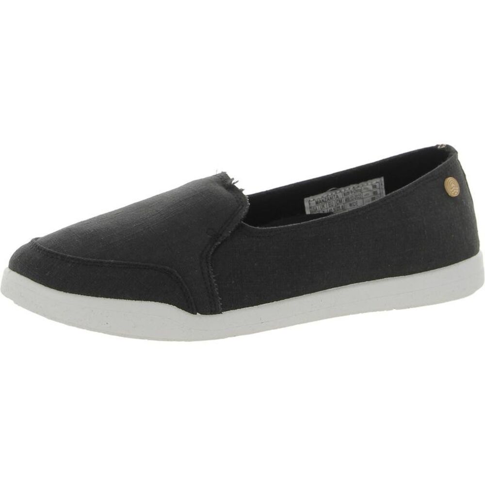 Vionic Beach Womens Manzanita Black Linen Comfort Slip-On Sneakers  Shoes NWOB